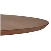 Table de salle à manger ronde 'VÄN' plateau finition noyer et pieds en métal noir - Ø 120 cm