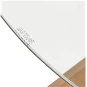 Table ronde design 'FAST GLAS' plateau en verre trempé transparent pieds Chêne massif - Ø 120 cm
