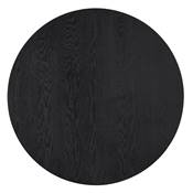 Table / table de réunion scandinave ronde 'SMALL SOLNÄ' plateau et 4 pieds en bois noir – Ø 90 cm