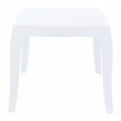 Table basse design carrée 'Baron' en plexiglas blanc opaque - 51 x 51 cm