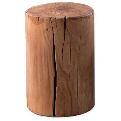Tabouret bas en tronc d'arbre en bois massif d'Acacia