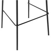 Tabouret de bar design moderne 'KESKI' marron 4 pieds et repose pieds en métal noir dossier haut