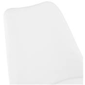 Tabouret de bar réglable design 'BAROK' pivotant blanc pied et repose pieds métal noir dossier haut