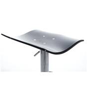 Tabouret de bar réglable design 'Aero' pivotant en plexiglass noir pied central en métal chromé