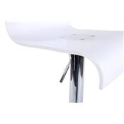 Tabouret de bar réglable design 'Ice' pivotant plexiglass blanc pied métal chromé dossier haut