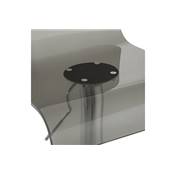 Tabouret de bar réglable design 'Ice' pivotant plexiglass gris foncé pied métal chromé dossier haut