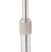 Lampe à poser design 'Okno' abat-jour cylindrique blanc socle en métal brossé réglable