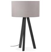 Lampe à poser scandinave trépied 'Stätiv Black Edition' abat-jour gris 3 pieds en métal noir