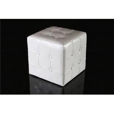 Pouf moderne carré 'Capiton' blanc