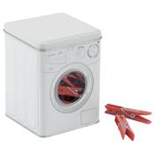 Bote pour pinces  linge en mtal blanc + pinces  linge