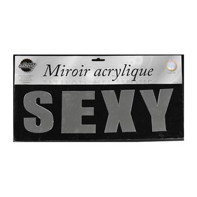 Sticker Lettres 'Sexy' déco murale effet miroir auto-adhésif