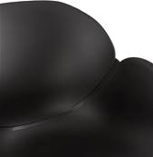 Chaise design à accoudoirs 'TUNED' noire avec 4 pieds en métal noir