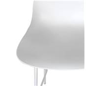 Tabouret de bar intérieur/extérieur 'POOL' blanc 4 pieds et repose pieds en métal blanc dossier haut