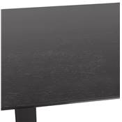 Table de bar haute design 'Tvillin Black' bois noir double pied central en fonte noir – 150 x 70 cm