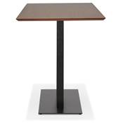 Table de bar haute design 'Tvillin Black XL' noyer double pied central en métal noir – 180 x 90 cm