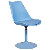 Chaise design pivotante 'Tulipe Kolor' bleue pied central - Lot de 2