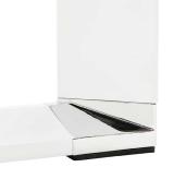 Bureau de direction d'angle 'Business L' plateau bois blanc pieds métal blanc et chromé – 160 cm