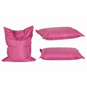 Pouf déhoussable imperméable 'Baggy Mini' rose – 130 x 100 cm