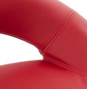 Tabouret de bar réglable design 'Kendo' pivotant rouge pied et repose pieds métal chromé dossier bas