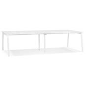 Double bureau bench / table réunion 'INCONTRO DUE' blanc en bois pieds métal blanc - 280 x 140 cm