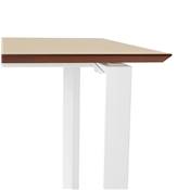 Bureau droit design 'SMART MINI' plateau en bois naturel avec pieds en métal blanc - 130 x 70 cm