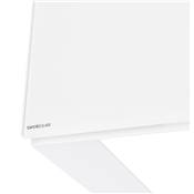 Bureau droit design 'GLASS MEET' plateau en verre blanc avec pieds en métal blanc - 160 x 80 cm