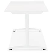 Bureau droit / table de travail design 'DISEGNO' blanc en bois pieds en métal blanc - 160 x 80 cm