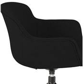 Chaise design à accoudoirs 'TICKY' en tissu noir avec 4 pied en métal noir