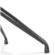 Chaise design à accoudoirs 'TICKY' en tissu noir avec 4 pied en métal noir