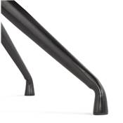 Chaise design à accoudoirs 'TICKY' en microfibre marron avec 4 pied en métal noir