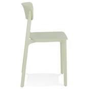 Chaise intérieur / extérieur empilable 'COCKTAIL' avec assise et pieds en résine vert pastel