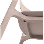 Chaise design intérieur / extérieur moderne 'COCKTAIL' avec assise et pieds en résine beige
