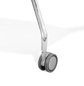 Chaise de bureau à roulettes design 'Hjül' blanche avec pied en métal chromé