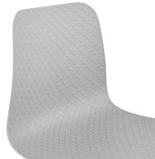 Chaise scandinave design 'Sländak Woody' grise avec 4 pieds en bois naturel et métal noir