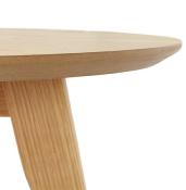 Tables basses scandinaves gigognes rondes 'Mukavä' plateau et 3 pieds en bois naturel - Ø 50 cm