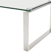 Table basse design rectangulaire 'Ice Cube' en verre pieds chromés - 110 x 60 cm