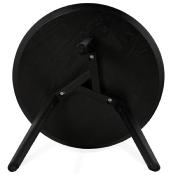 Tables basses scandinaves gigognes rondes 'Mukavä' plateau et 3 pieds en bois noir - Ø 50 cm