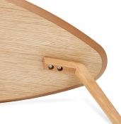 Tables basses gigognes ovales scandinave 'HYGGE' plateau en bois naturel avec 3 pieds en bois - 100 x 50 cm