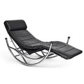 Fauteuil design de relaxation 'Zen' noir structure en métal chromé