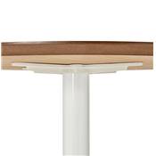 Table / table de réunion design ronde 'Bjork' plateau bois pied central métal blanc – Ø 120 cm