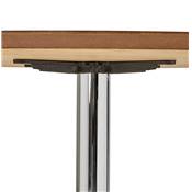 Petite table / table de réunion ronde 'Kontur' bois naturel pied central métal chromé - Ø 90 cm