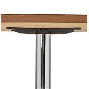 Petite table à diner / de bureau ronde 'Kontur' bois naturel pied central métal chromé - Ø 90 cm