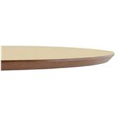 Petite table / table de réunion ronde 'Elea' plateau bois pied central acier brossé - Ø 90 cm