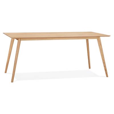 Table à diner / bureau droit scandinave 'Rustik' plateau et 4 pieds en bois – 180 x 90 cm
