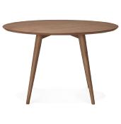 Table de salle à manger scandinave ronde 'Üméa' plateau et 4 pieds bois noyer – Ø 120 cm