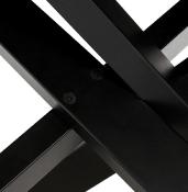 Table de salle à manger design 'Tepee Wood' plateau bois noir pieds en métal noir - 200 x 100 cm