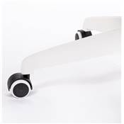 Fauteuil de bureau design à roulettes dossier haut 'TWICE' tissu noir structure blanche pieds blanc