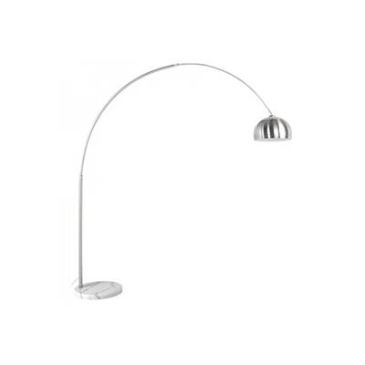 Lampadaire design 'Arc XXL' abat-jour et structure en acier brossé socle en marbre