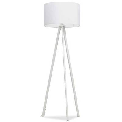 Lampadaire trépied scandinave 'Stätiv' abat-jour en tissu blanc 3 pieds en métal blanc