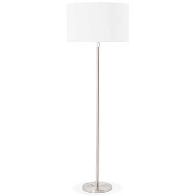 Lampadaire réglable design 'Okno Max' abat jour blanc et pied en métal chromé